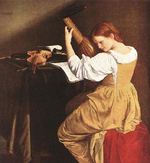 Orazio Gentileschi The Lute Player by Orazio Gentileschi. Sweden oil painting art